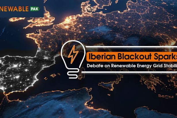 Map of the Iberian Peninsula highlighting regions affected by blackout, raising concerns over renewable energy grid stability.
