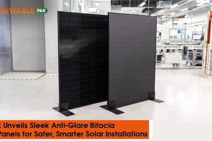 Newly launched anti-glare solar panel with black bifacial design, reducing reflection and enhancing efficiency.
