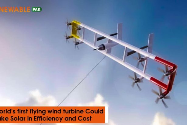 Flying wind turbine by KiteKRAFT generating renewable energy in the sky