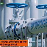 Network of industrial pipes inside a green hydrogen production plant.