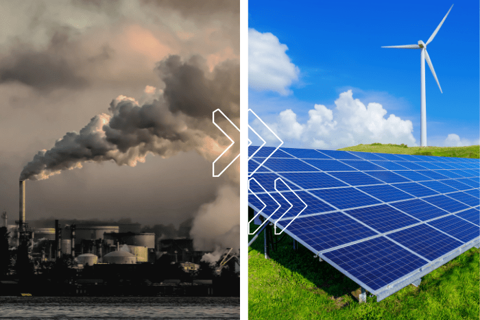 Automation in Renewable Energy Is Lighting Up Lives in Developing Countries 8 Illustration of energy transition from fossil fuels to renewable sources like wind and solar and specifically automation in renewable energy.
